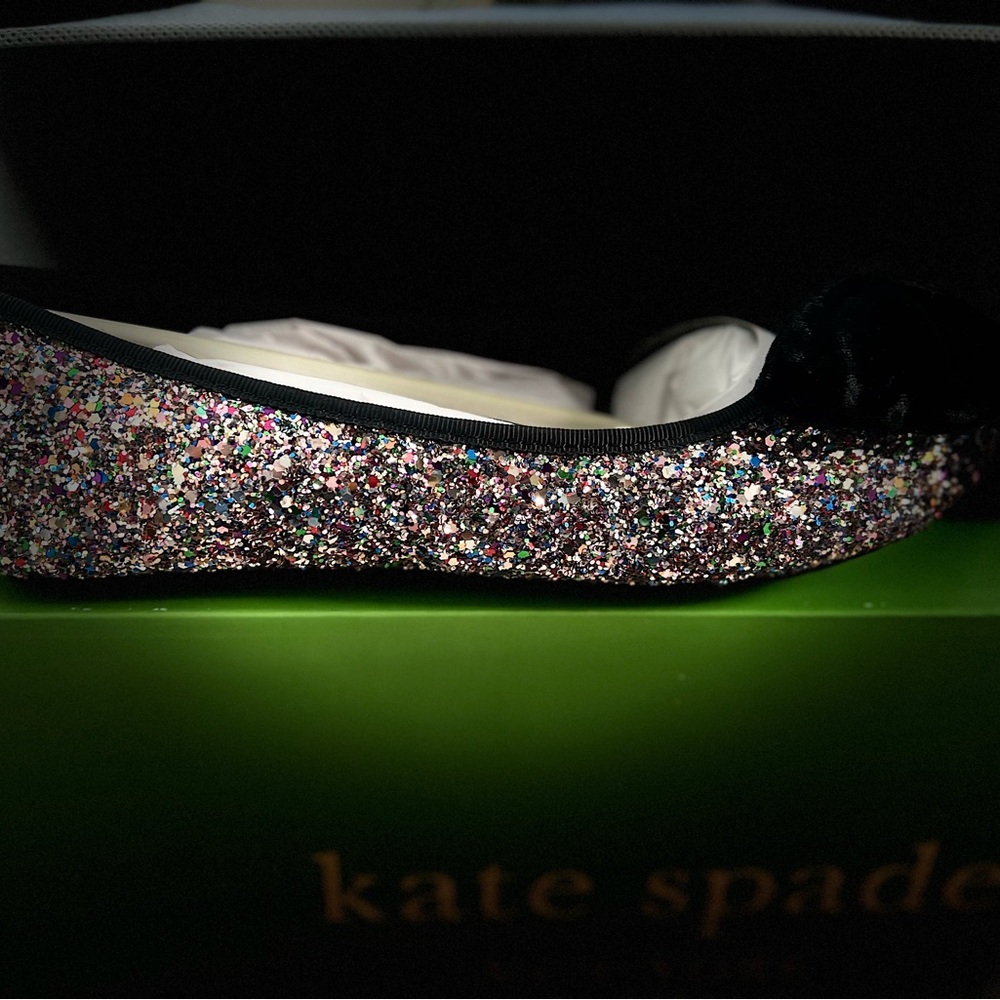 Kate Spade Multi Plush Glitter Slipper